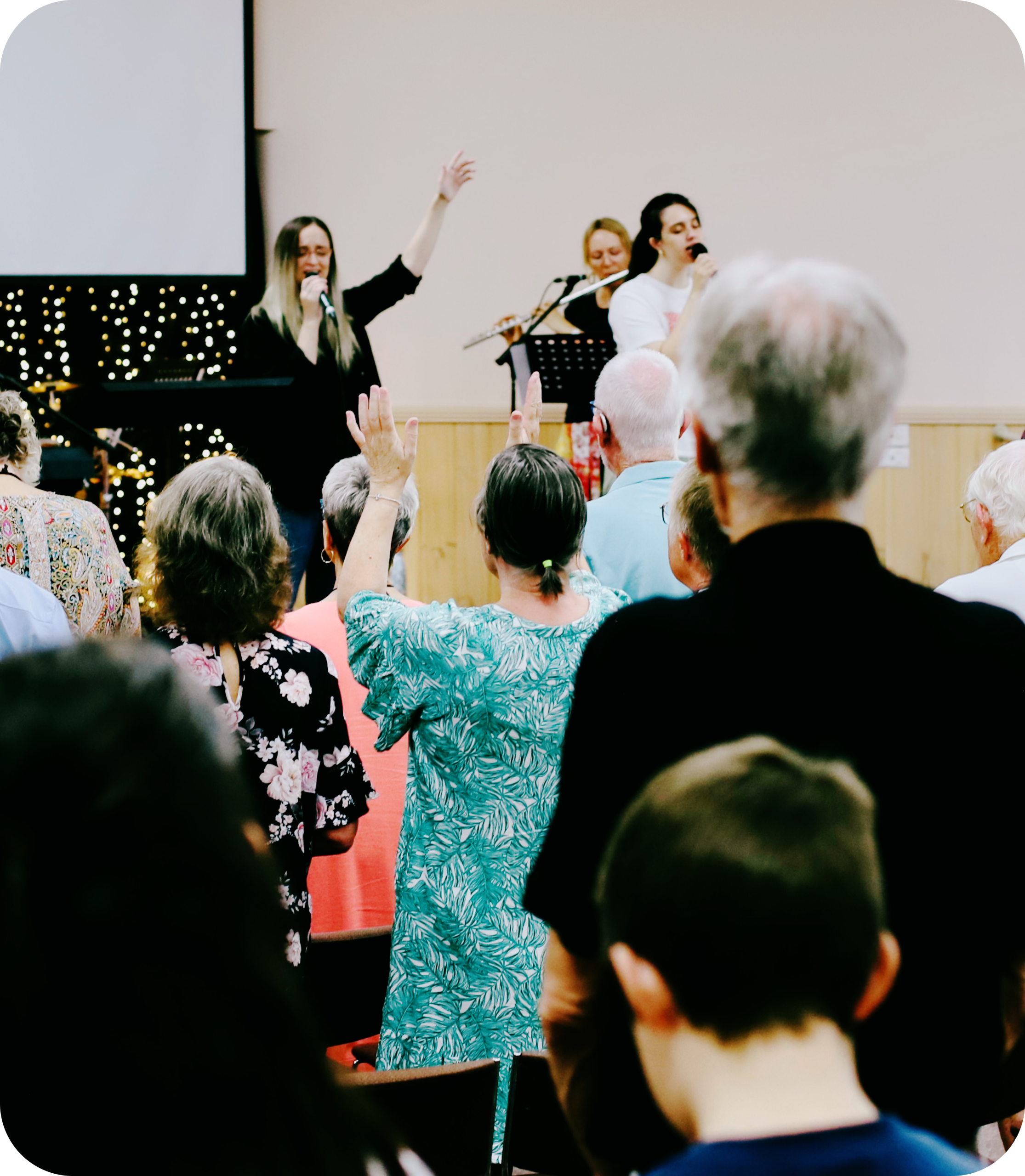 Congregation gathered at Hills Church Everton Hills during Sunday service